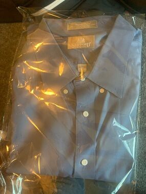 Stafford Men's Dress Shirt in Light Blue Vintage 80’s 20/38 Big and tall